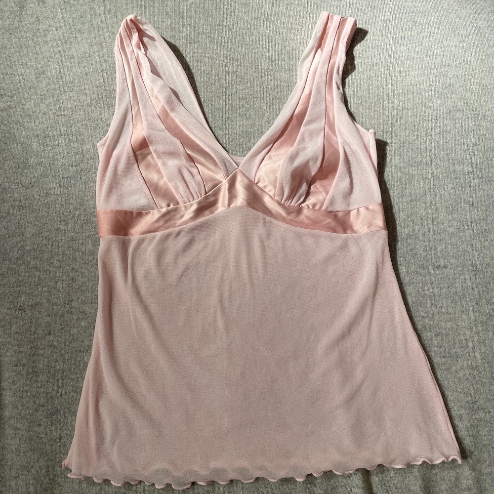 Pink OnGossamer Sheer Mesh Camisole size M